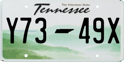 TN license plate Y7349X