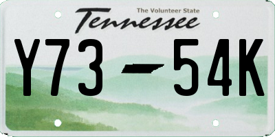 TN license plate Y7354K