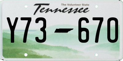 TN license plate Y7367O