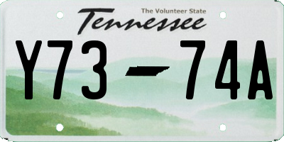 TN license plate Y7374A