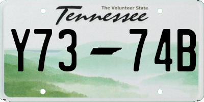 TN license plate Y7374B