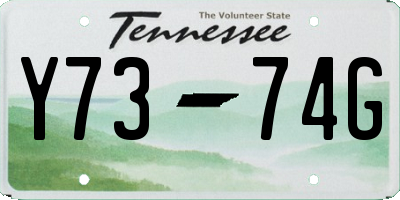 TN license plate Y7374G