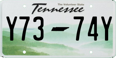 TN license plate Y7374Y
