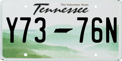 TN license plate Y7376N