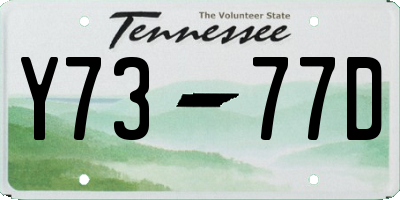 TN license plate Y7377D