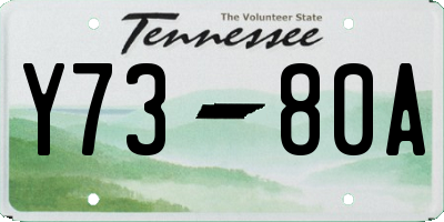 TN license plate Y7380A