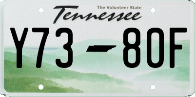 TN license plate Y7380F