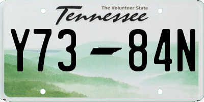 TN license plate Y7384N