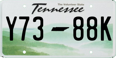 TN license plate Y7388K