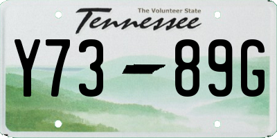 TN license plate Y7389G