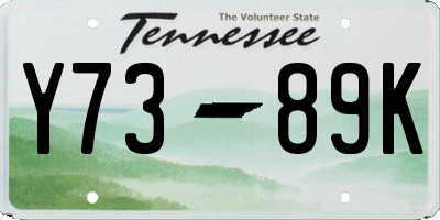 TN license plate Y7389K
