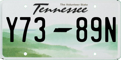 TN license plate Y7389N
