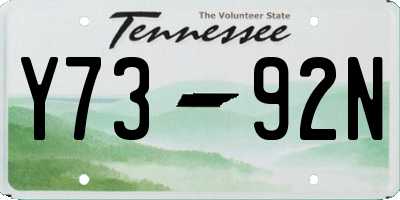 TN license plate Y7392N