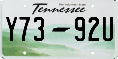 TN license plate Y7392U