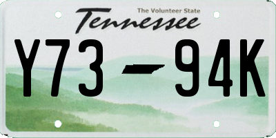 TN license plate Y7394K