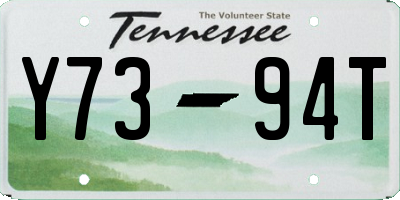 TN license plate Y7394T