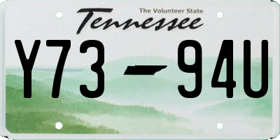 TN license plate Y7394U