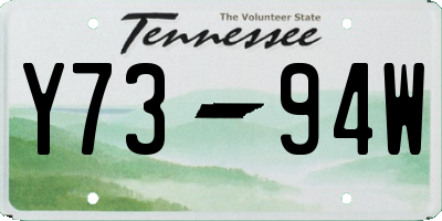 TN license plate Y7394W