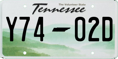 TN license plate Y7402D