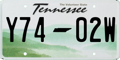 TN license plate Y7402W
