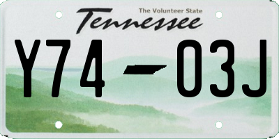TN license plate Y7403J