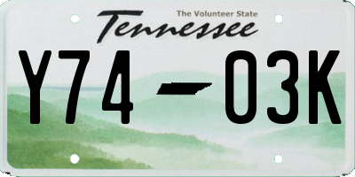 TN license plate Y7403K