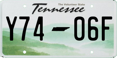 TN license plate Y7406F