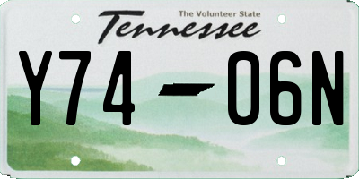 TN license plate Y7406N