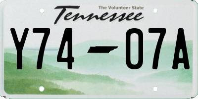 TN license plate Y7407A