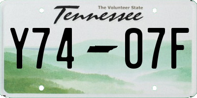 TN license plate Y7407F