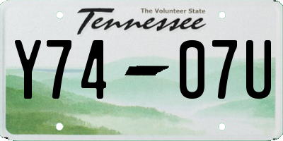 TN license plate Y7407U