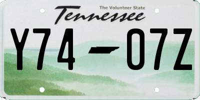 TN license plate Y7407Z