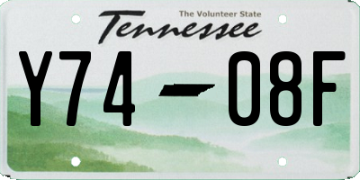 TN license plate Y7408F