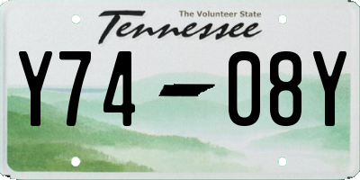 TN license plate Y7408Y