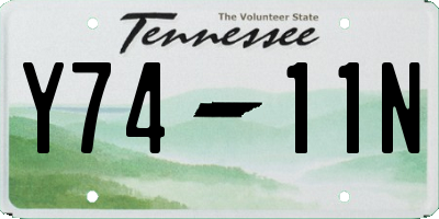 TN license plate Y7411N
