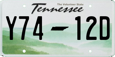 TN license plate Y7412D