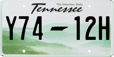 TN license plate Y7412H