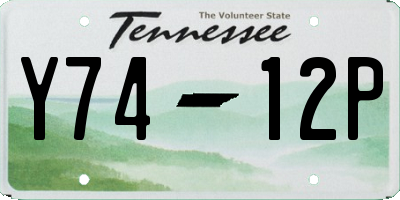 TN license plate Y7412P