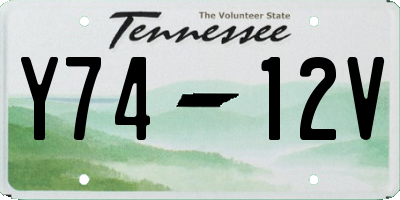 TN license plate Y7412V