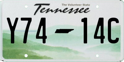 TN license plate Y7414C