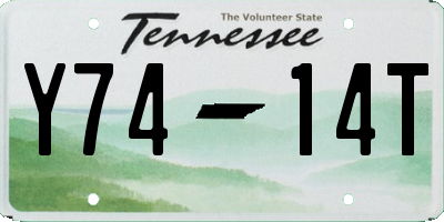 TN license plate Y7414T