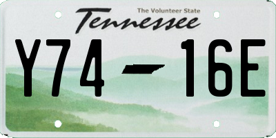 TN license plate Y7416E