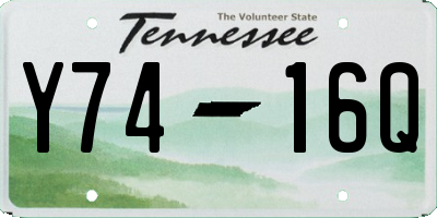 TN license plate Y7416Q