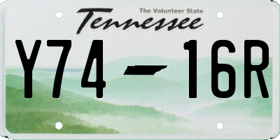 TN license plate Y7416R