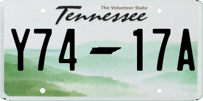 TN license plate Y7417A