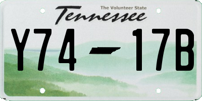 TN license plate Y7417B