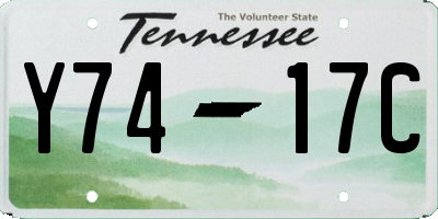 TN license plate Y7417C