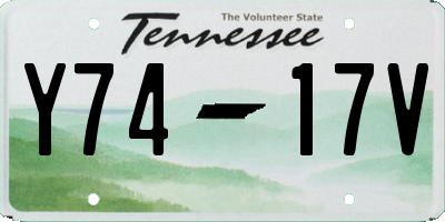 TN license plate Y7417V