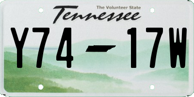 TN license plate Y7417W