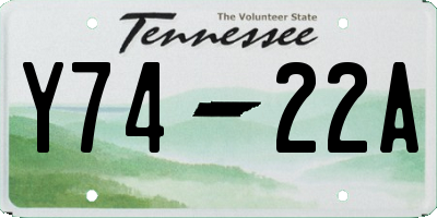 TN license plate Y7422A